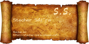 Stecher Sára névjegykártya