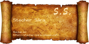 Stecher Sára névjegykártya